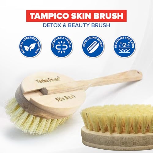 Yerba Prima Tampico Skin Brush Pack of 2 Natural Vegetable Fiber Exfoliating Brush