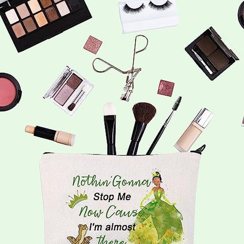FOTAP Tiana Princess Cosmetic Bag Frog Princess Gifts Princess Inspired Gifts Princess Lover Gift Princesses Tiana Gifts Magic Kingd*m Gift (I'm almost)