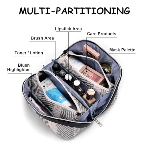 BOYATU Black Makeup Bag C-4 Travel Organizer with Detachable Small Bags