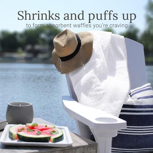 White Waffle Bath Sheet Set - Oversized 40x80 Quick Dry Towels for Adults, 2 Pack