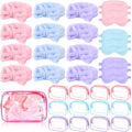 Hoteam 36-Piece Sleepover Party Supplies with Pink, Blue, Purple Headbands Eye Masks & Cosmetic Bags
