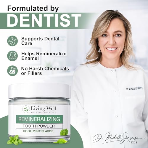 Remineralizing Tooth Powder with Hydroxyapatite & Cool Mint - Living Well Dr. Michelle