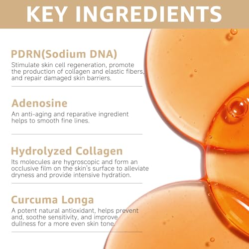 Salmon DNA PDRN Peptide Serum, stem cell serum for face with salmon dna, korean skin care for sensitive skin,deep hydration&moisturizing,fast-absorbing(Unscented,1.01 fl.oz.,30ml)
