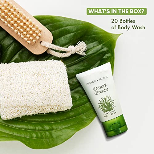 Desert Breeze 1 oz Body Wash Set - Refreshing Green Tea Lemongrass, Pack of 20 Travel Sizes