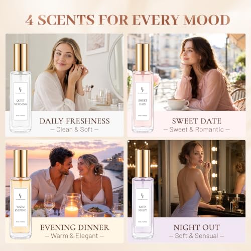 Women's Perfume Gift Set with 4 Long-Lasting Mini Fragrances - Her & Mom