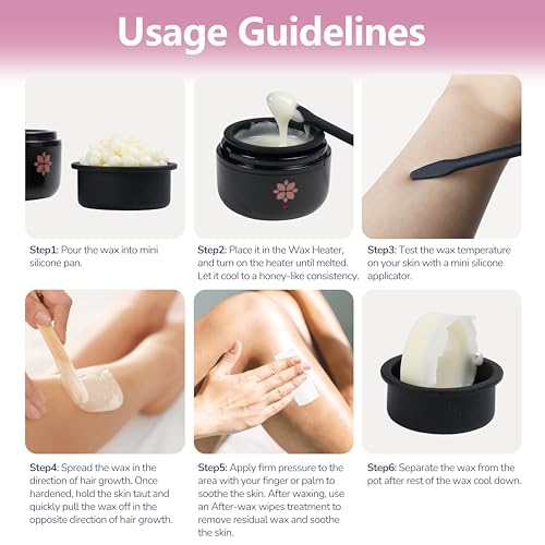 MINI Hot Melt Hard Wax Warmer Kit for Hair Removal with 50g Wax, Underarms, Brazilian Bikini, Facial Body, Underarms, Fast Efficient, Salon Waxing at Home, Gift for Women and Men