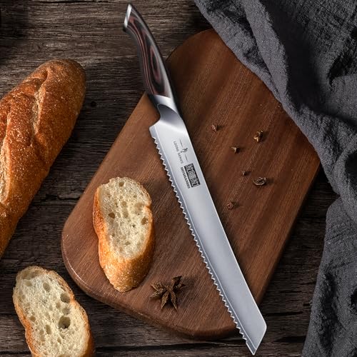 HOSHANHO 10 Inch Ultra Sharp Japanese Serrated Bread Knife - Professional Kitchen Tool