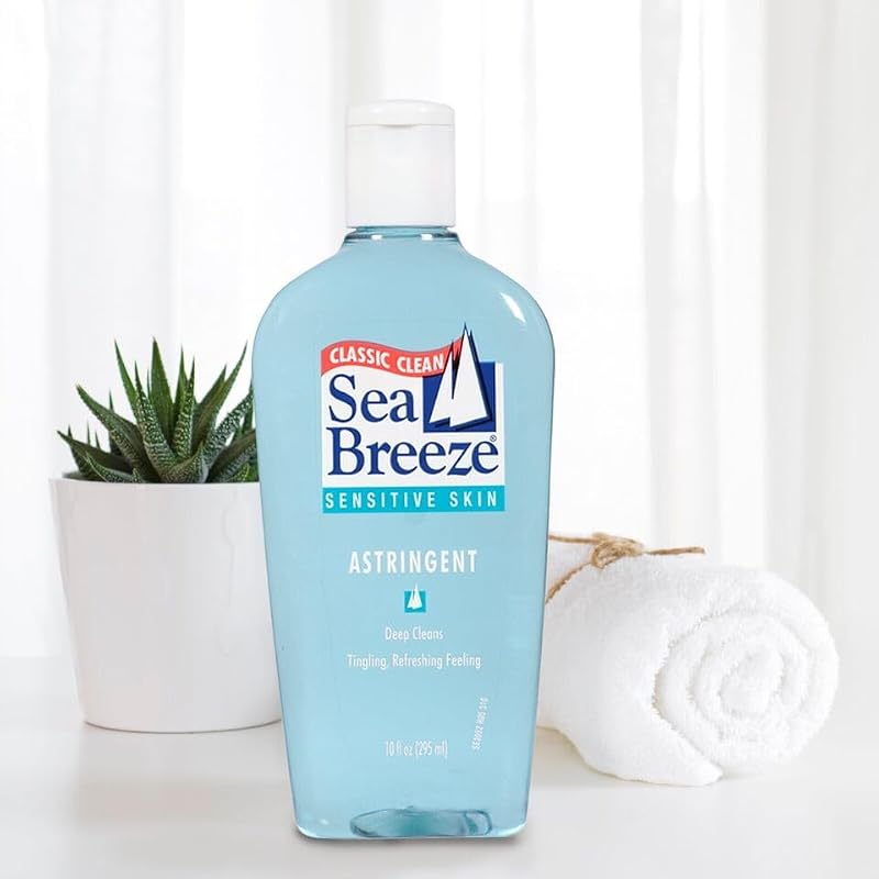Seabreeze Deep Cleaning Facial Astringent for Sensitive Skin 10oz (Pack of 3) – Gentle, Oil-Control Toner for Delicate Skin