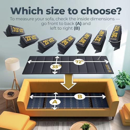 Heavy Duty Couch Support Board 35x72in - Anti-Slip Sofa Cushion Support for Sagging Cushions - Foldable Extra Wide Support
