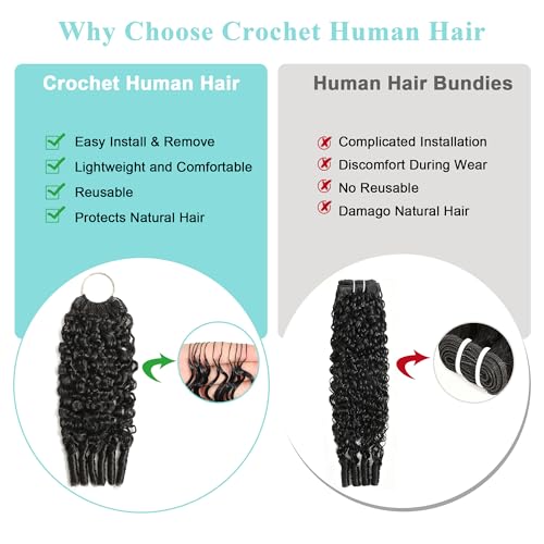 Coliki 1B# 20 Inch Burmese Curly Crochet Hair Extensions 50g Deep Feather Natural Black