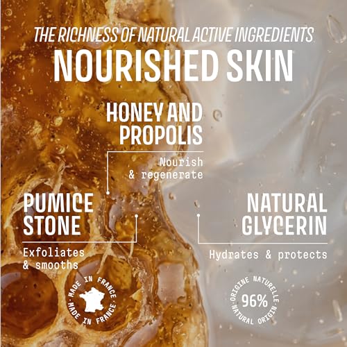 Exfoliating Honey Hand Soap with Natural Pumice - 16.9 fl oz - Refillable French Liquid Hand Wash