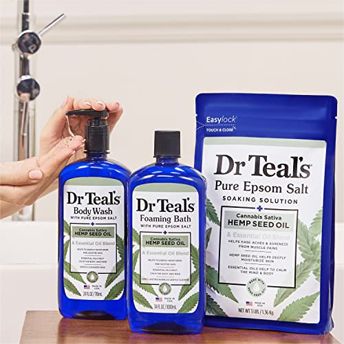 Foaming Bath with Epsom Salt and Hemp Seed Oil - 34 Fl Oz, Pack of 4 - Hemp Variation