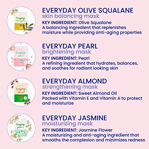 FACETORY Everyday 8-Piece Korean Face Mask Variety Pack - 16 Count
