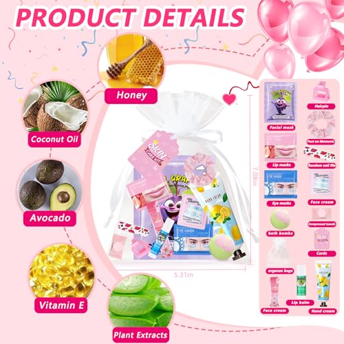 Spa Party Favors Set 224 Pieces for Women with Masks, Creams, Lip Balms & Bath Bombs