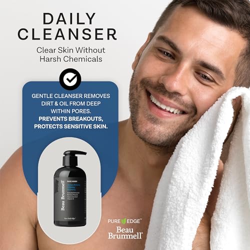 Men's Activated Charcoal Face Wash with Hyaluronic Acid & Bamboo - Gentle Exfoliating Cleanser