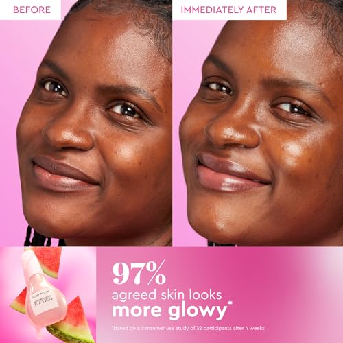 Glow Recipe Watermelon Glow Skin Care Set, Best of Dews & Hues - Full Size Niacinamide Dew Drops, Full Size Dewy Flush Watermelon Blush & Full Size Glass Balm Lip Treatment (3 Count)