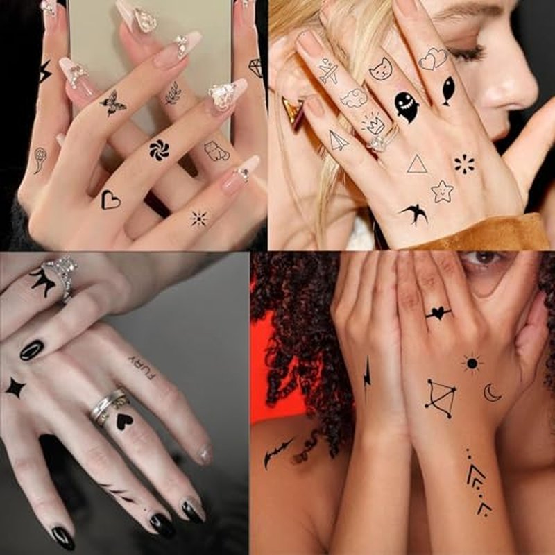 24 Sheets Mini Temporary Tattoos - 698 Unique Tiny Designs, Waterproof Body Art Stickers for Women, Teens & Kids, Cute Fake Tattoos for Parties, Daily Use, Holidays