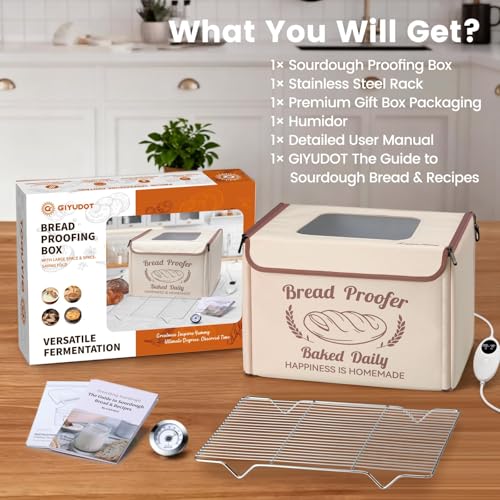 15.7" x 11.8" Folding Bread Proofing Box with Temperature Control & 48H Timer