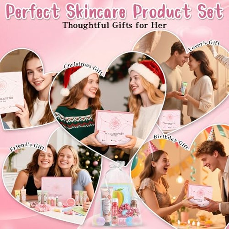 108 PCS Spa Party Supplies for Girls, Include Facial Masks, Lip Balms, Eye Patches, Hand Creams...Spa Kit for Sleepover & Slumber Party, Birthday Valentines Day Gift for Women, Spa Party Favors