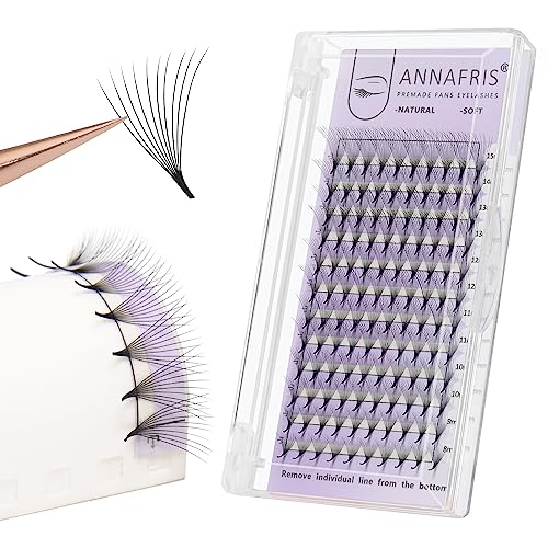 Premade Fans Eyelash Extensions 10D Thickness 0.07 D Curl 8-15mm Mix Short Stem Pointy Base Premade Volume Lash Extensions C D Curl(10D-D-0.07,8-15mm Mix)