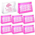 Layhit 8 Pcs Let's Go Girls Pink Bachelorette Makeup Bags Retro Clear Disco Cowgirl Travel Toiletry Case with Zipper Arty Supplies Decorations Gifts for Women