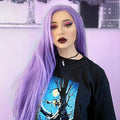 Long Lavender Purple Lace Front Wig 24 Inch Synthetic Heat-Resistant Daily Hair for Women - Variation of 24/Purple