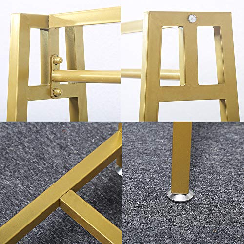 Gold Metal Clothes Rack with Hanging Organizer for Laundry & Display - 47in