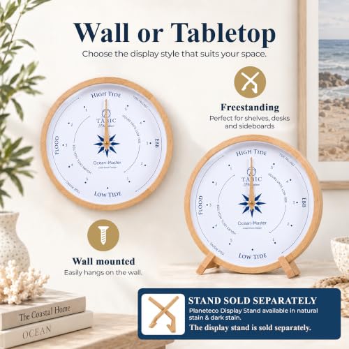 Tabic Planeteco Ocean Master Tide Clock - Coastal Wall Decor & Tide Tracker