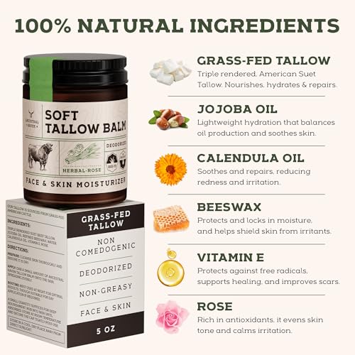 Herbal Rose & Honey Orange Tallow Balm Set - Moisturizing Skin & Face Care