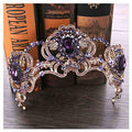 Purple Bridal Tiara Crown with Rhinestones for Wedding and Prom