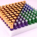 Colored Roller Bottles 100 Pack - 5ml Refillable Glass Essential Oil & Perfume Bottles with Stainless Steel Roll-On & Metal Cap