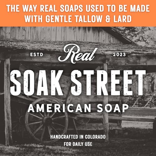 Real American Soap with Goat Milk, Lavender & Lemongrass (3 Pack) ? Long-Lasting, Moisturizing Natural Bar Soap with Grass Fed-Tallow, Gentle Conditioning Lard, & Coconut Oil ? Daily Use