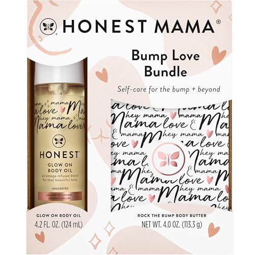 The Honest Company Mama Belly Love Bundle: 4 oz Body Butter + 4 oz Body Oil (Pack of 2)