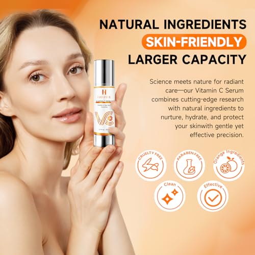 Vitamin C Serum for Mature Skin 1.7 Fl Oz - Hydrating Anti-Aging Face Serum with Hyaluronic Acid & Dark Spot Remover - Variation of THIS listing