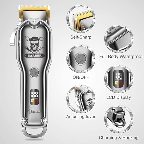 Professional Waterproof Hair Clipper Kit for Men with Adjustable Length & Cordless Design