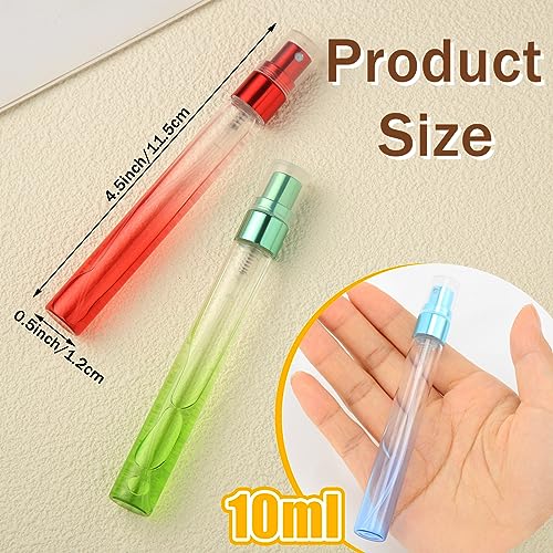 Zhehao 36 Pieces Mini Perfume Spray Bottles 10 ml Colorful Glass Fine Mist Refillable Spray Empty Bottles Perfume Atomizer Small Sample Containers for Travel Essential Oils Cleaning