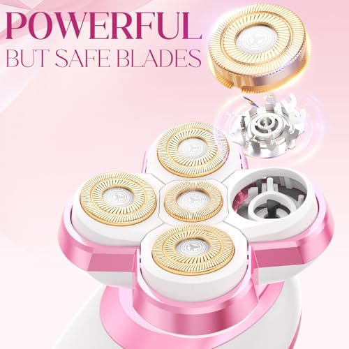 Women's Electric Razor for Legs & Bikini - Waterproof Rechargeable Trimmer Pink