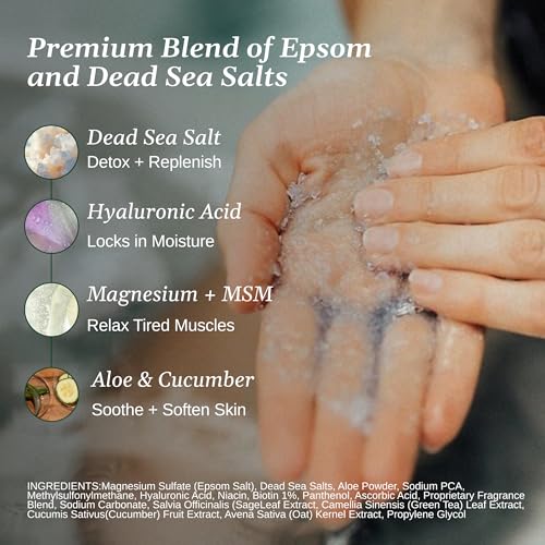 Eucalyptus Mint Bath Salts 2lb - Relax Spa & Bath Magnesium & Epsom Soak