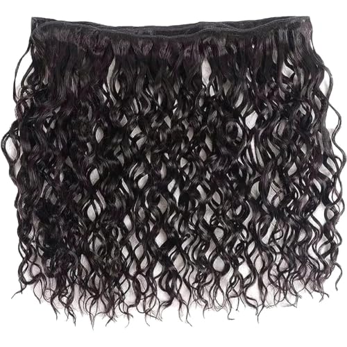 Ubinica 3-Pack Deep Wave Human Hair Bundles 8-12 Inch Natural Black 300g #1B
