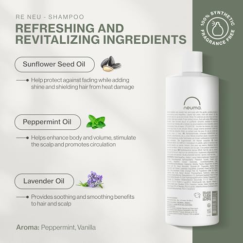Neuma Re Neu Sulfate-Free Shampoo with Peppermint & Lavender 32 Fl Oz - Build-Up & Scalp Detox
