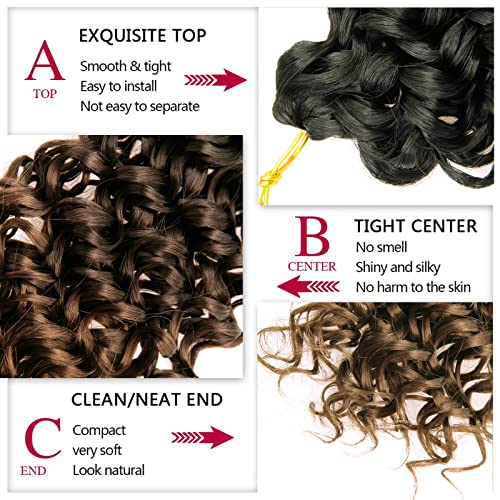 GoGo Curl Crochet Water Wave Hair 18 Inch - Ombre 7 Packs 1B/4/30