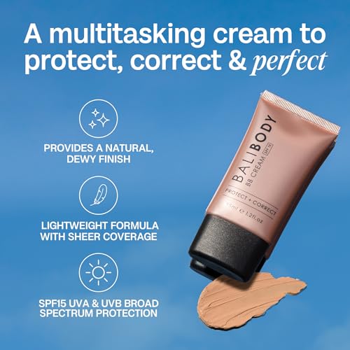Bali Body BB Cream SPF15 Natural Shade 1.2 fl oz - Hydrating Face Tinted Moisturizer