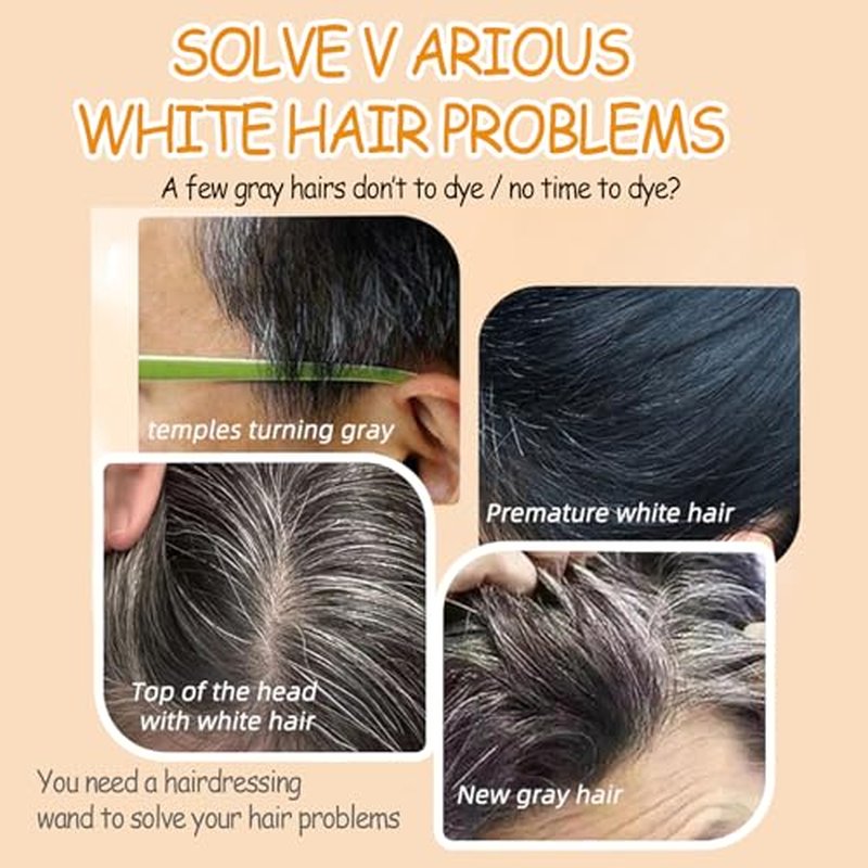Black Hair Dye Comb, Portable Hair Dye Stick For Gray Hair Coverage Waterproof and Sweat-Proof Hair Color Stick Color Touch-Up Hair Sticks With Comb for Women & Men 2PCS
