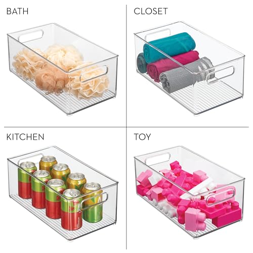 iDesign Stackable Fridge Bin Set of 4 - Clear Kitchen & Pantry Storage