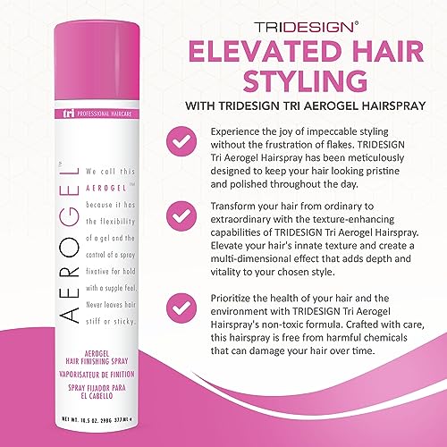Aerogel Hair Finishing Spray for Styling & Volume - 10.5 oz Pack of 3