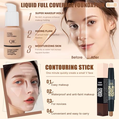 NUIBO Nude All-in-One Makeup Kit for Women - Full Face & Eye Makeup Set