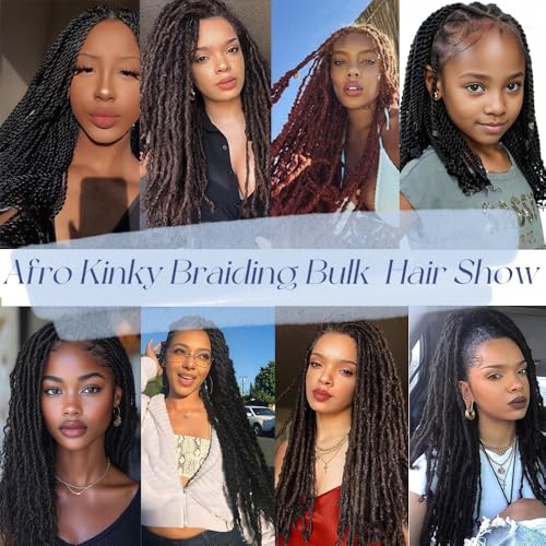 2 Pack 12 Inch Afro Kinky Human Hair Extensions for Dreadlocks & Loc Repair - Natural Black