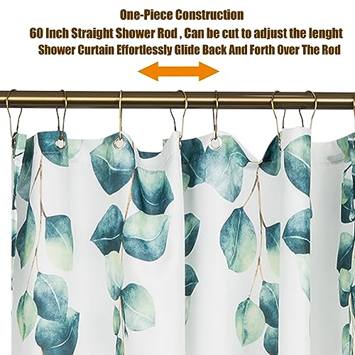 Heavy Duty Shower Curtain Rod 60 Inch Stainless Steel Wall Mount with Champagne Bronze Finish