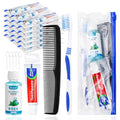 50 Pack Travel Toothbrush Kit with Toothpaste Mouthwash Floss & Cover - Disposable Oral Care Set