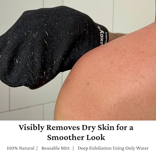 Premium Korean Exfoliating Mitt & Body Scrubber Glove, Viscose Fiber Dead Skin Remover for Smooth, Radiant Skin, Shower Skincare, Keratosis Pilaris Treatment & Self-Tan Prep (2 Pack)